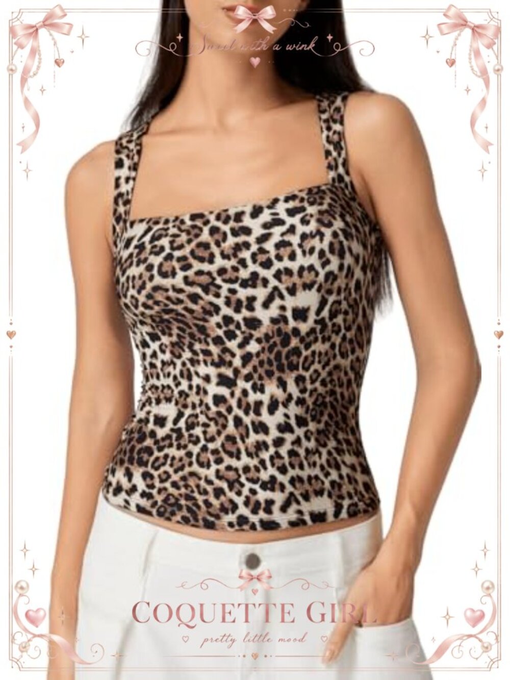 Square Neck Sleeveless Double-Layer Tank Top Fitted Basic Tee